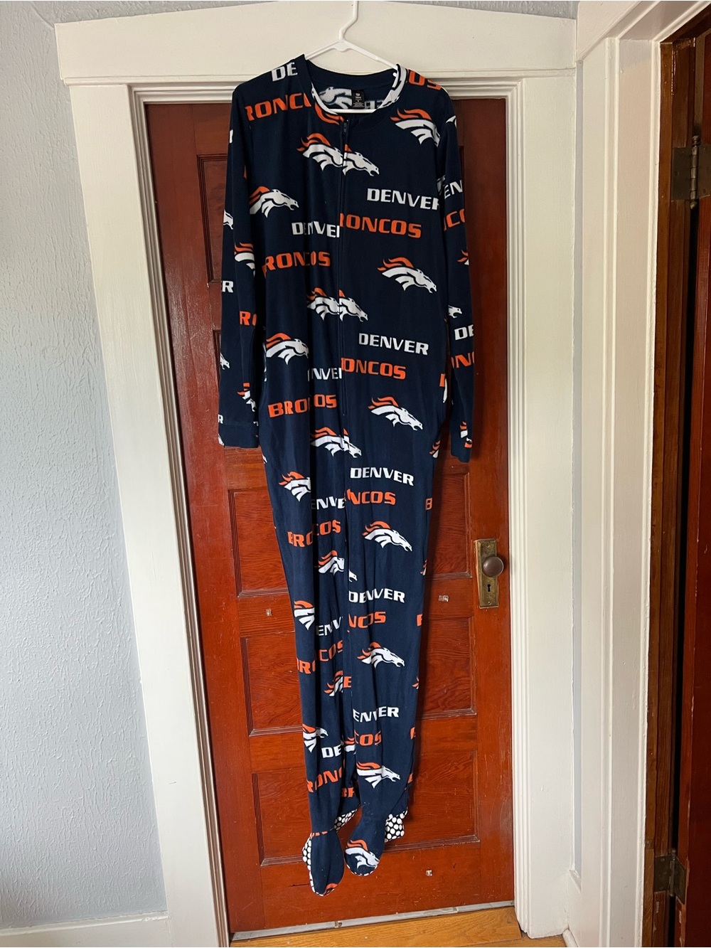 NFL Navy & Orange Team Fleece Zip Sleepwear